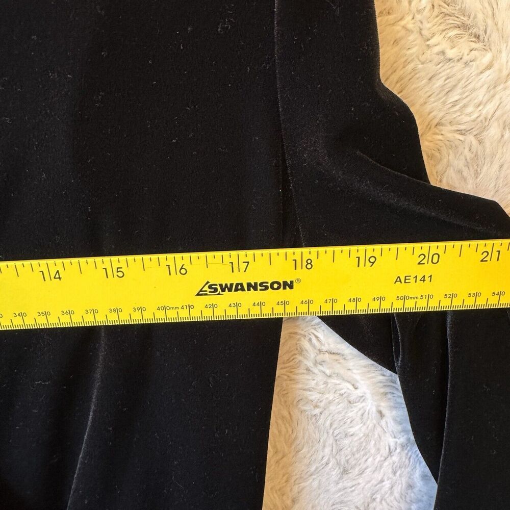 Talbots Dress Size Medium Black Velvet Faux Wrap V Neckline Holiday - Picture 8 of 9